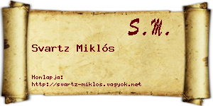 Svartz Miklós névjegykártya